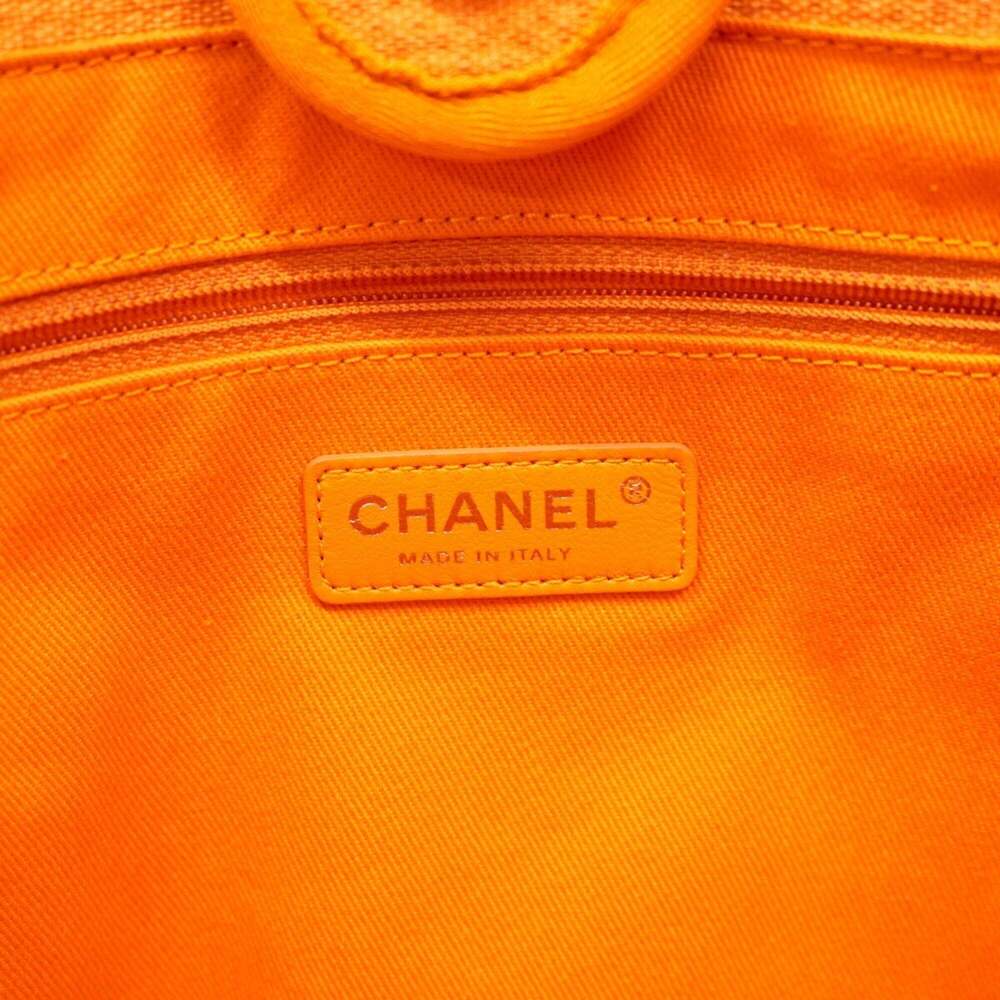 CHANEL Orange Canvas Deauville Tote Bag - Picture 5 of 11
